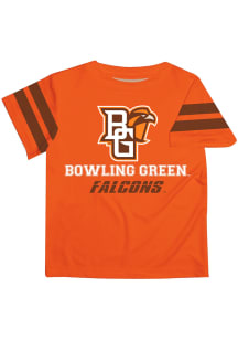 Bowling Green Falcons Youth Orange Stripes Short Sleeve T-Shirt