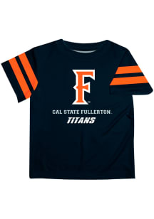 Cal State Fullerton Titans Youth Navy Blue Stripes Short Sleeve T-Shirt