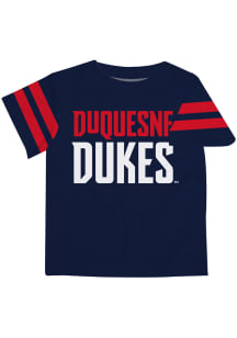 Duquesne Dukes Youth Blue Stripes Short Sleeve T-Shirt