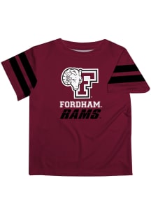 Fordham Rams Youth Maroon Stripes Short Sleeve T-Shirt