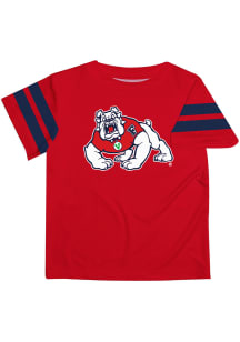 Fresno State Bulldogs Youth Red Stripes Short Sleeve T-Shirt