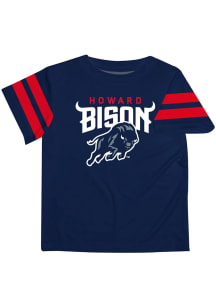 Howard Bison Youth Navy Blue Stripes Short Sleeve T-Shirt