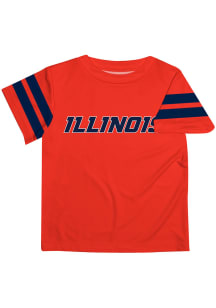 Illinois Fighting Illini Youth Orange Stripes Short Sleeve T-Shirt