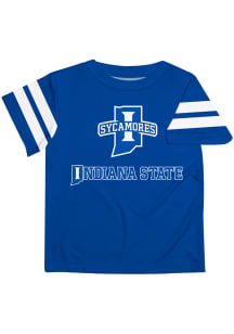 Indiana State Sycamores Youth Blue Stripes Short Sleeve T-Shirt