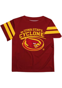 Iowa State Cyclones Youth Maroon Stripes Short Sleeve T-Shirt