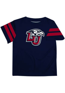 Liberty Flames Youth Navy Blue Stripes Short Sleeve T-Shirt