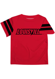 Louisville Cardinals Youth Red Stripes Short Sleeve T-Shirt