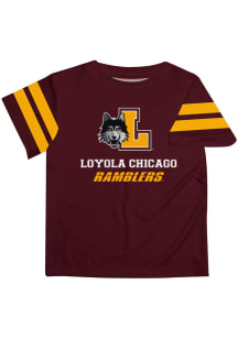 Loyola Ramblers Youth Maroon Stripes Short Sleeve T-Shirt