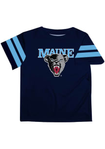 Maine Black Bears Youth Navy Blue Stripes Short Sleeve T-Shirt