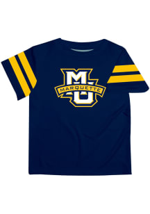 Marquette Golden Eagles Youth Navy Blue Stripes Short Sleeve T-Shirt