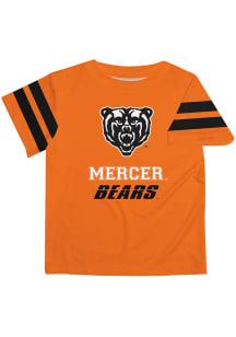 Mercer Bears Youth Orange Stripes Short Sleeve T-Shirt