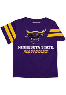 Minnesota State Mavericks Youth Purple Stripes Short Sleeve T-Shirt