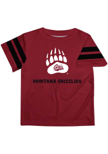 Montana Grizzlies Youth Maroon Stripes Short Sleeve T-Shirt