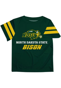 North Dakota State Bison Youth Green Stripes Short Sleeve T-Shirt