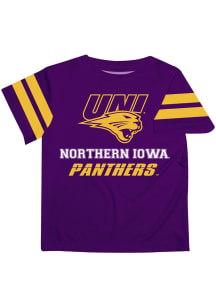Northern Iowa Panthers Youth Purple Stripes Short Sleeve T-Shirt