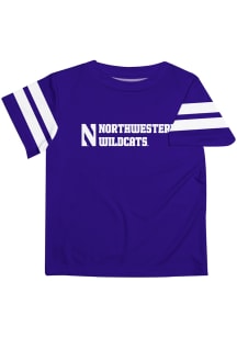Northwestern Wildcats Youth Purple Stripes Short Sleeve T-Shirt