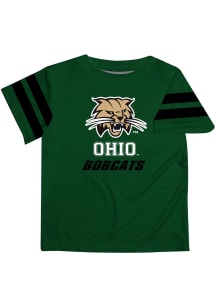 Ohio Bobcats Youth Green Stripes Short Sleeve T-Shirt