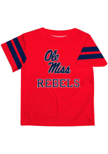 Ole Miss Rebels Youth Red Stripes Short Sleeve T-Shirt
