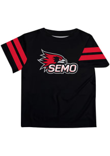 Southeast Missouri State Redhawks Youth Black Stripes Short Sleeve T-Shirt