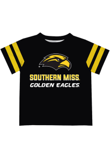 Southern Mississippi Golden Eagles Youth Black Stripes Short Sleeve T-Shirt