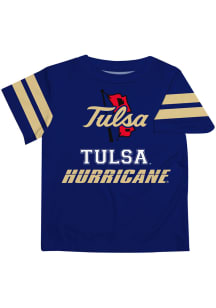 Vive La Fete Tulsa Golden Hurricane Youth Blue Stripes Short Sleeve T-Shirt