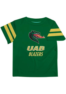 UAB Blazers Youth Green Stripes Short Sleeve T-Shirt