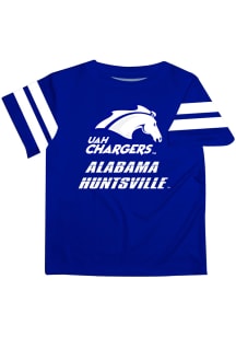 UAH Chargers Youth Blue Stripes Short Sleeve T-Shirt
