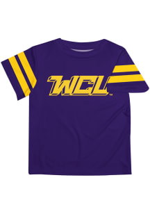 West Chester Golden Rams Youth Purple Stripes Short Sleeve T-Shirt