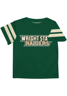 Wright State Raiders Youth Green Stripes Short Sleeve T-Shirt