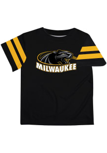 Wisconsin-Milwaukee Panthers Youth Black Stripes Short Sleeve T-Shirt