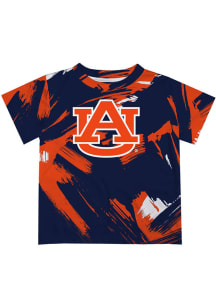 Auburn Tigers Youth Navy Blue Paint Brush Short Sleeve T-Shirt