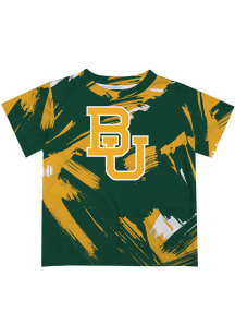 Baylor Bears Youth Green Paint Brush Short Sleeve T-Shirt
