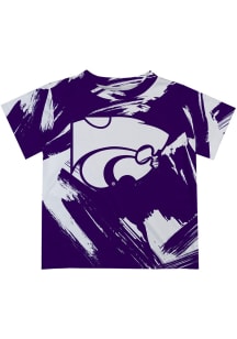 K-State Wildcats Youth Purple Paint Brush Short Sleeve T-Shirt