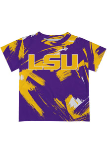 LSU Tigers Youth Purple Paint Brush Short Sleeve T-Shirt
