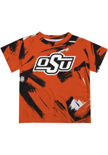 Oklahoma State Cowboys Youth Orange Paint Brush Short Sleeve T-Shirt