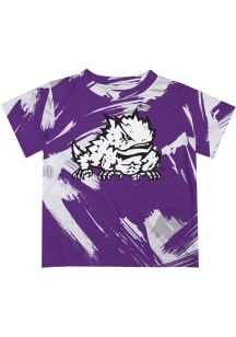TCU Horned Frogs Youth Purple Paint Brush Short Sleeve T-Shirt