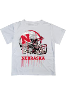 Infant Nebraska Cornhuskers White Vive La Fete Helmet Short Sleeve T-Shirt