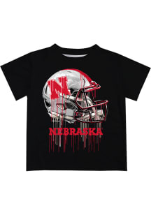Infant Nebraska Cornhuskers Black Vive La Fete Helmet Short Sleeve T-Shirt