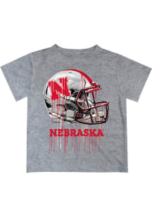 Infant Nebraska Cornhuskers Grey Vive La Fete Helmet Short Sleeve T-Shirt