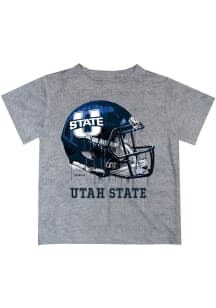Utah State Aggies Infant Helmet Short Sleeve T-Shirt Grey