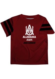 Alabama A&amp;M Bulldogs Infant Stripes Short Sleeve T-Shirt Maroon