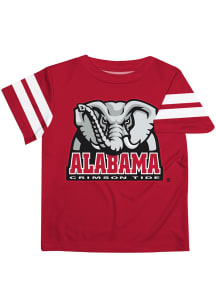 Vive La Fete Alabama Crimson Tide Infant Stripes Short Sleeve T-Shirt Red