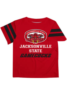 Vive La Fete Jacksonville State Gamecocks Infant Stripes Short Sleeve T-Shirt Red