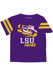 LSU Tigers Infant Stripes Short Sleeve T-Shirt Purple