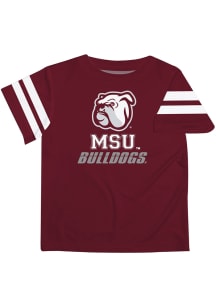 Mississippi State Bulldogs Infant Stripes Short Sleeve T-Shirt Maroon