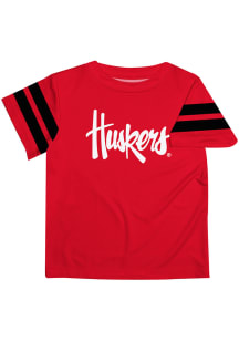 Infant Nebraska Cornhuskers Red Vive La Fete Stripes Short Sleeve T-Shirt