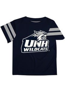 New Hampshire Wildcats Infant Stripes Short Sleeve T-Shirt Navy Blue