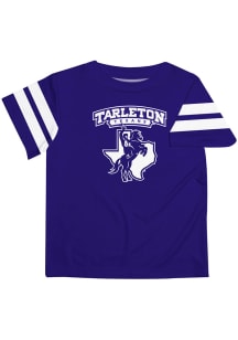 Tarleton State Texans Infant Stripes Short Sleeve T-Shirt Purple