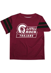Vive La Fete U of A at Little Rock Trojans Infant Stripes Short Sleeve T-Shirt Maroon