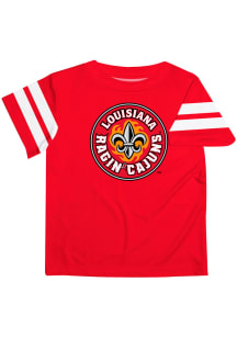 Vive La Fete UL Lafayette Ragin' Cajuns Infant Stripes Short Sleeve T-Shirt Red